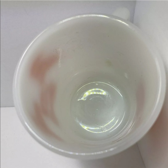Vintage Fire King Milk Glass Coffee Mug Cup Orange Antique Cars Automobiles - Picture 12 of 12